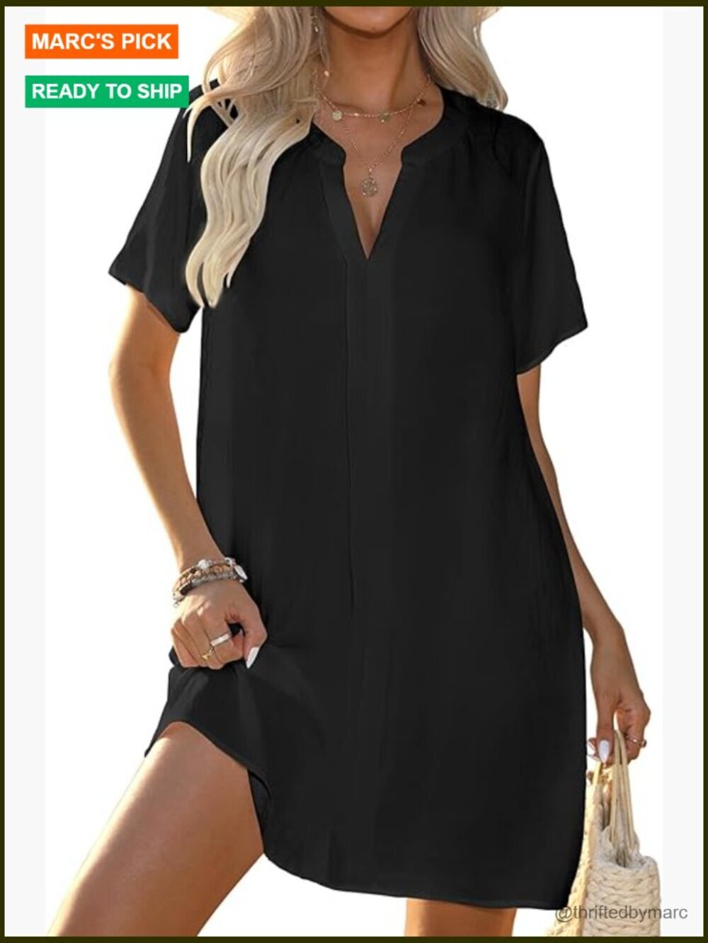 V Neck Short Sleeve Swimsuit Cover Up Beach Tunic Top Loose Fit